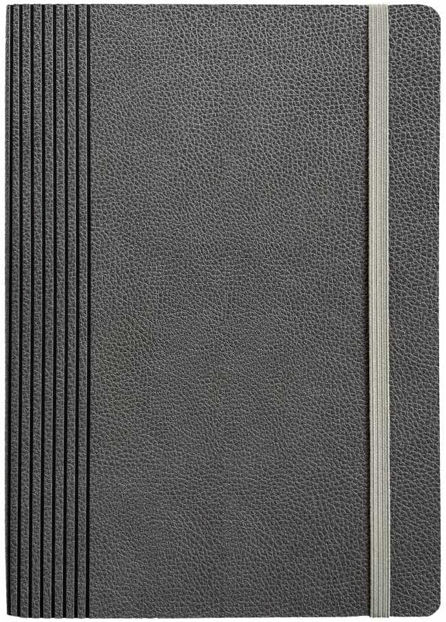 Anupam Sway Lined Journal Notebook, 192 Pages College Ruled Notebook, 80 Gsm Thick Paper, A5 Leather Textured PU Cover with Designer Engraving Journals for Writing Office School Supplies (Dark Grey)