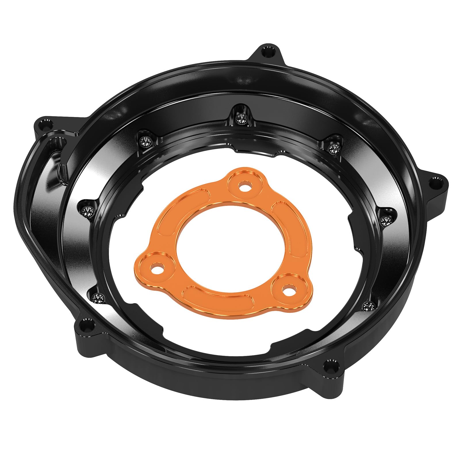 NICECNC Coperchio frizione nero trasparente e piastra di pressione compatibile with 1290 Duke R/GT 2014-2024, coperchio frizione motore trasparente compatibile with 1290 Super Adventure R/S 2017-2024,