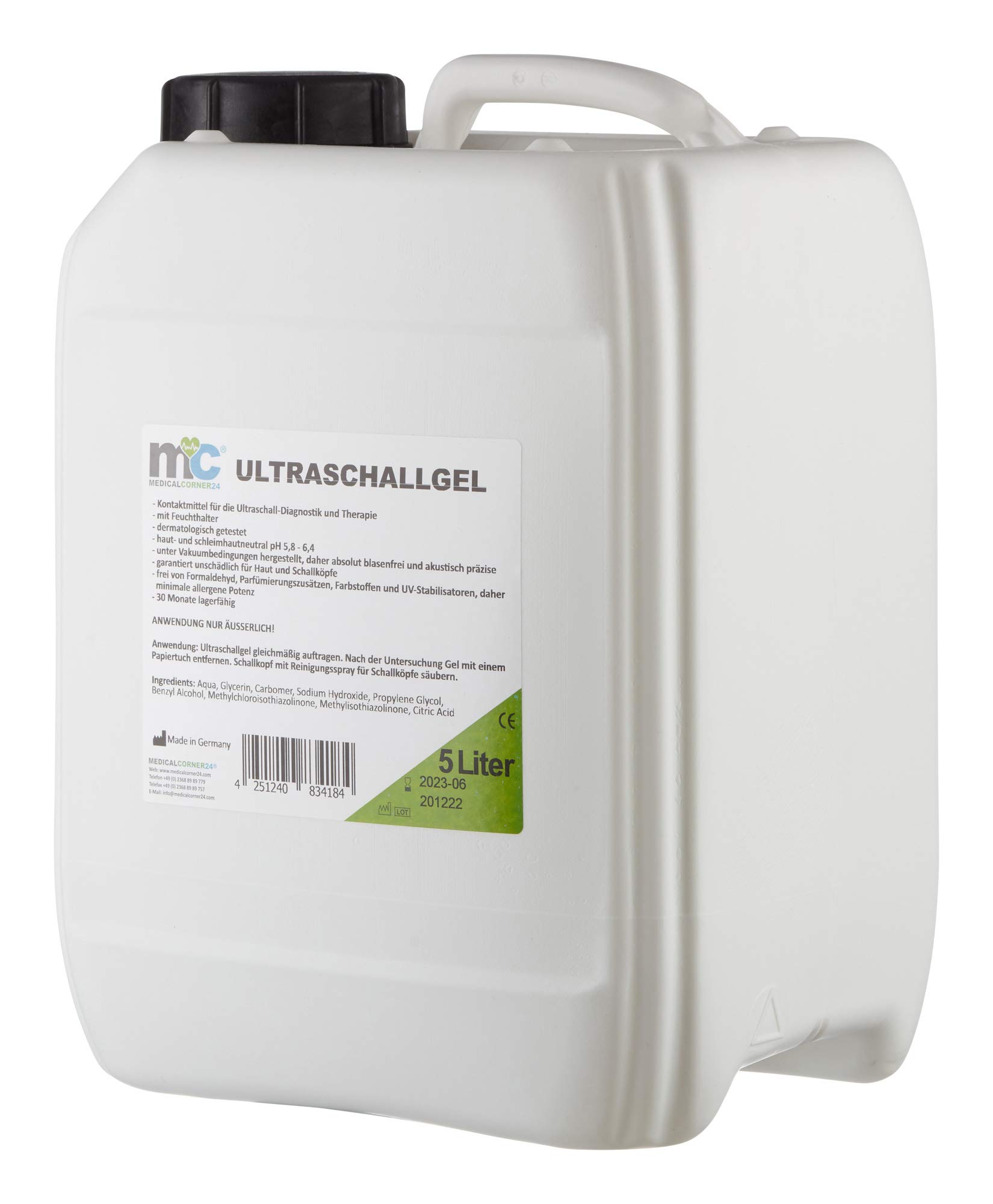 Medicalcorner24 Ultraschallgel, Sonographiegel, Kontaktgel, Leitgel, 5 Liter Kanister
