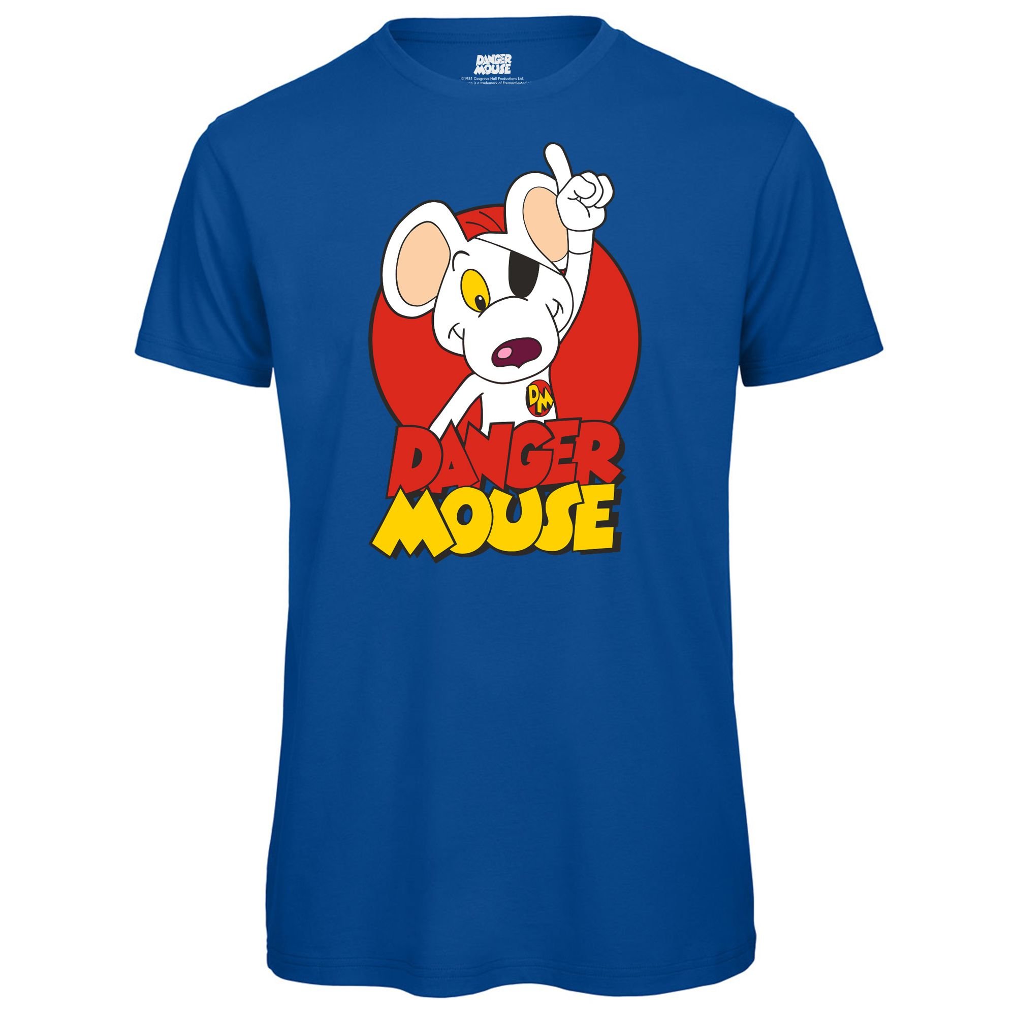 Danger Mouse® Character Mens T-Shirt, Royal Blue, M