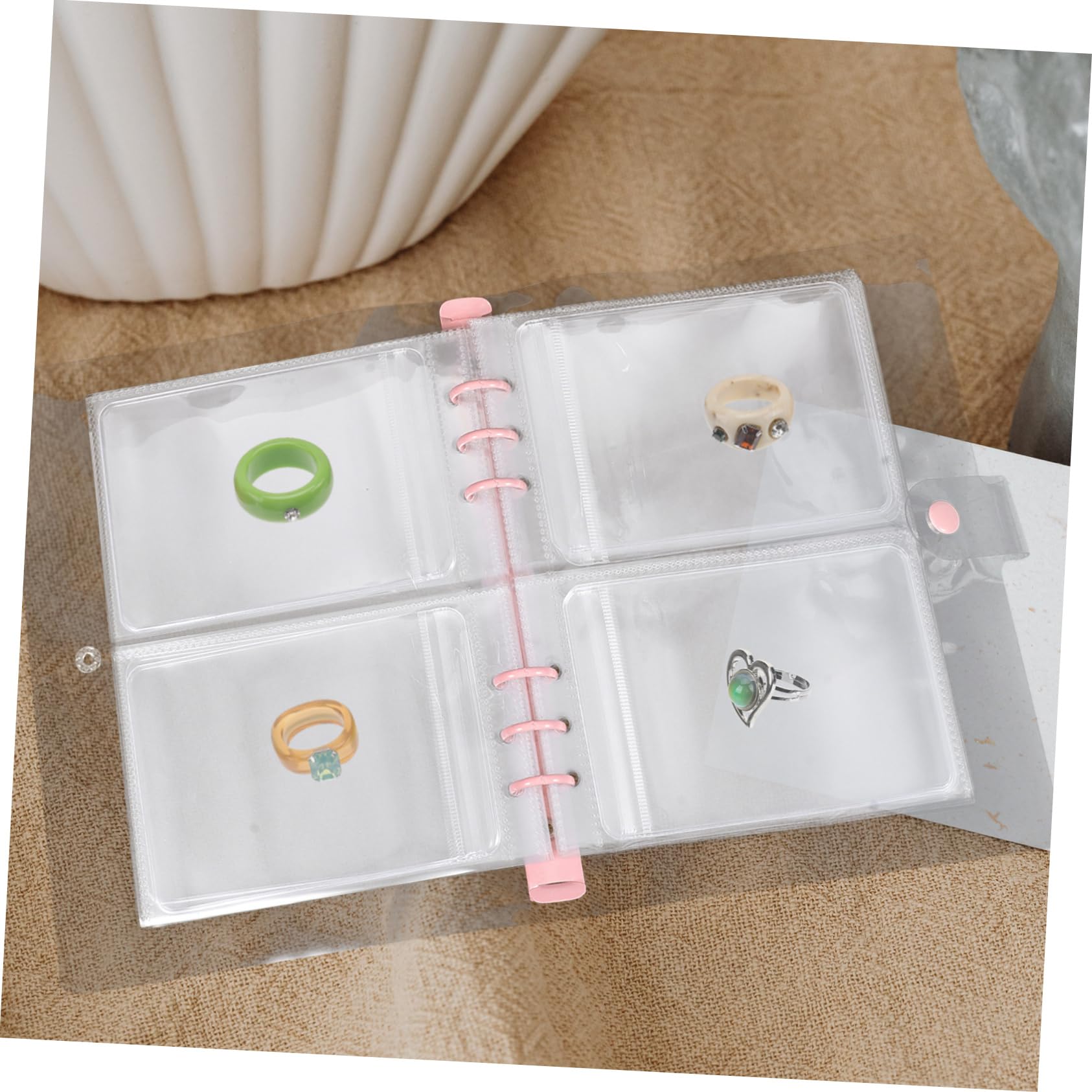 Cabilock 1set Jewelry Organizer Book Compact Travel Album for Earrings Necklaces Bracelets Transparent Self-sealing Pockets for Scratch Storage for Travel Daily Use