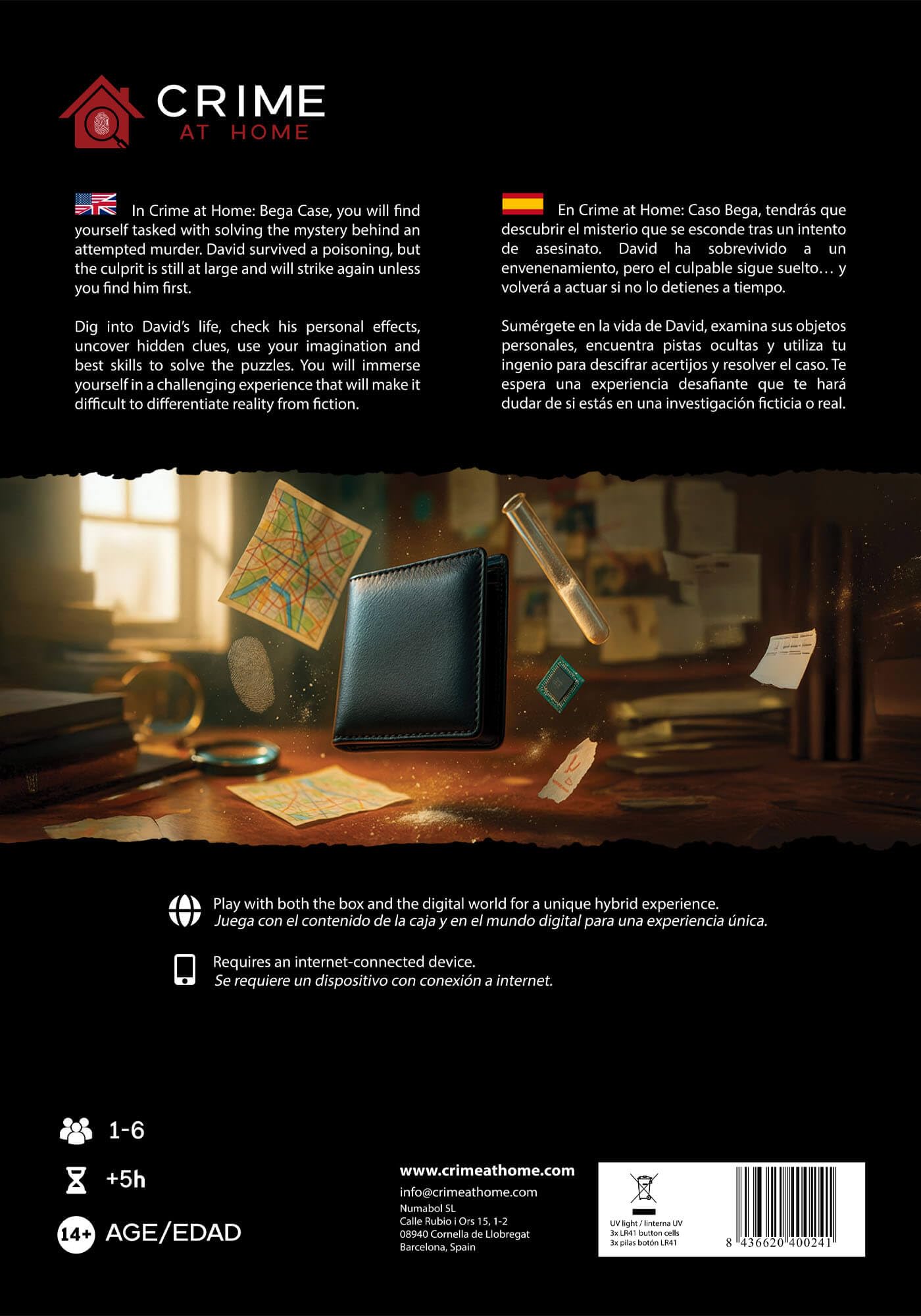 Crime At Home: Caso Bega, Juego de Detectives Inmersivo, Escape Room, Caso policial para Resolver, Misterio en Casa