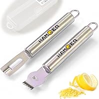 Vista 1 de Limón Zester Rallador Canal Cuchillo de Mano para Bar Cocina Juego de Herramientas de Acero Inoxidable