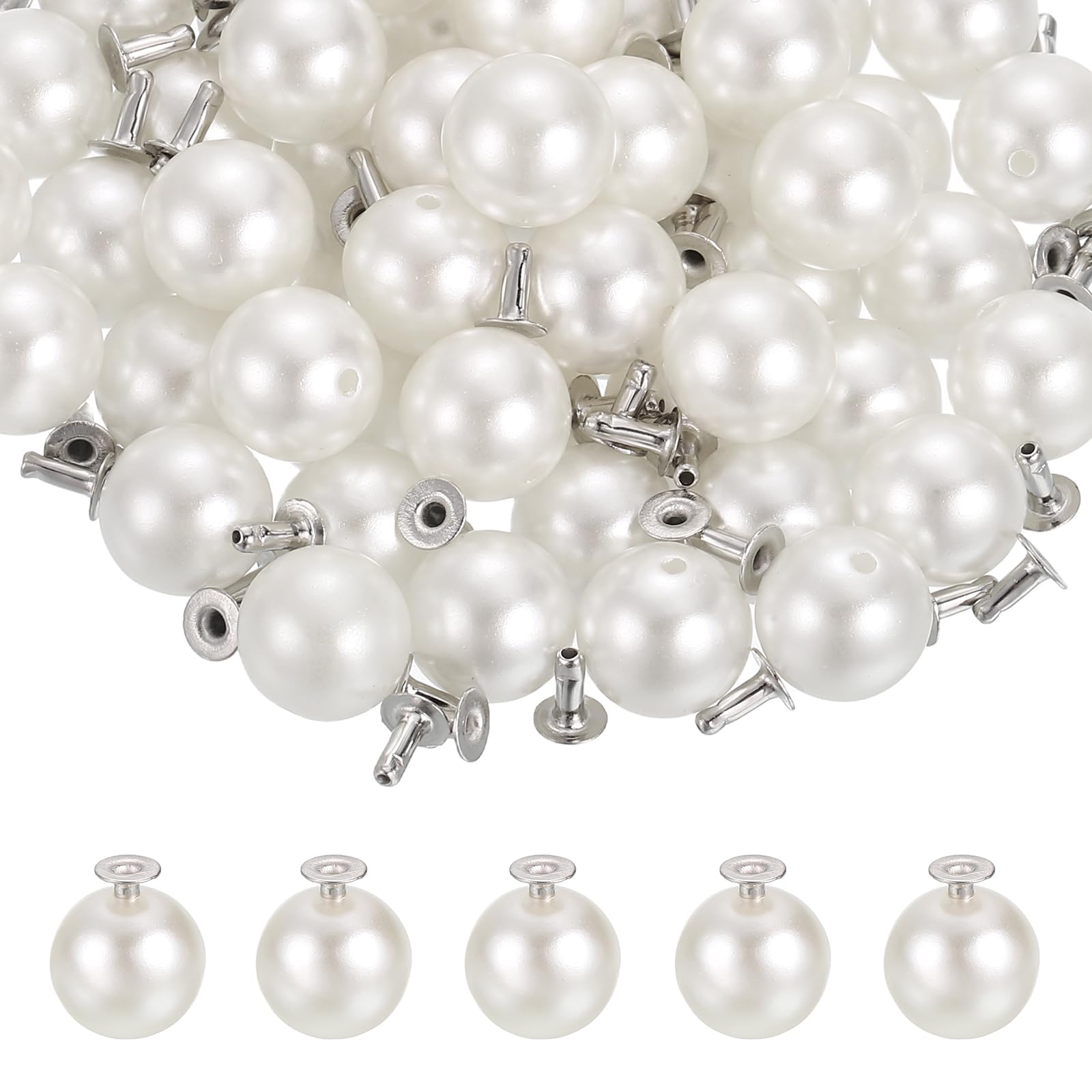 PATIKIL 10mm Pearl Rivet Studs
