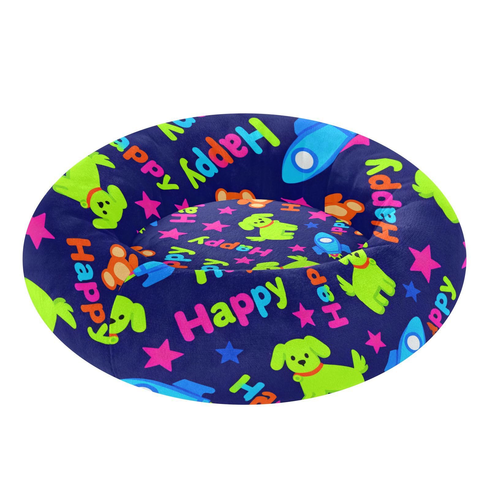 Lit apaisant pour chien et chat anti-stress doux bleu XS