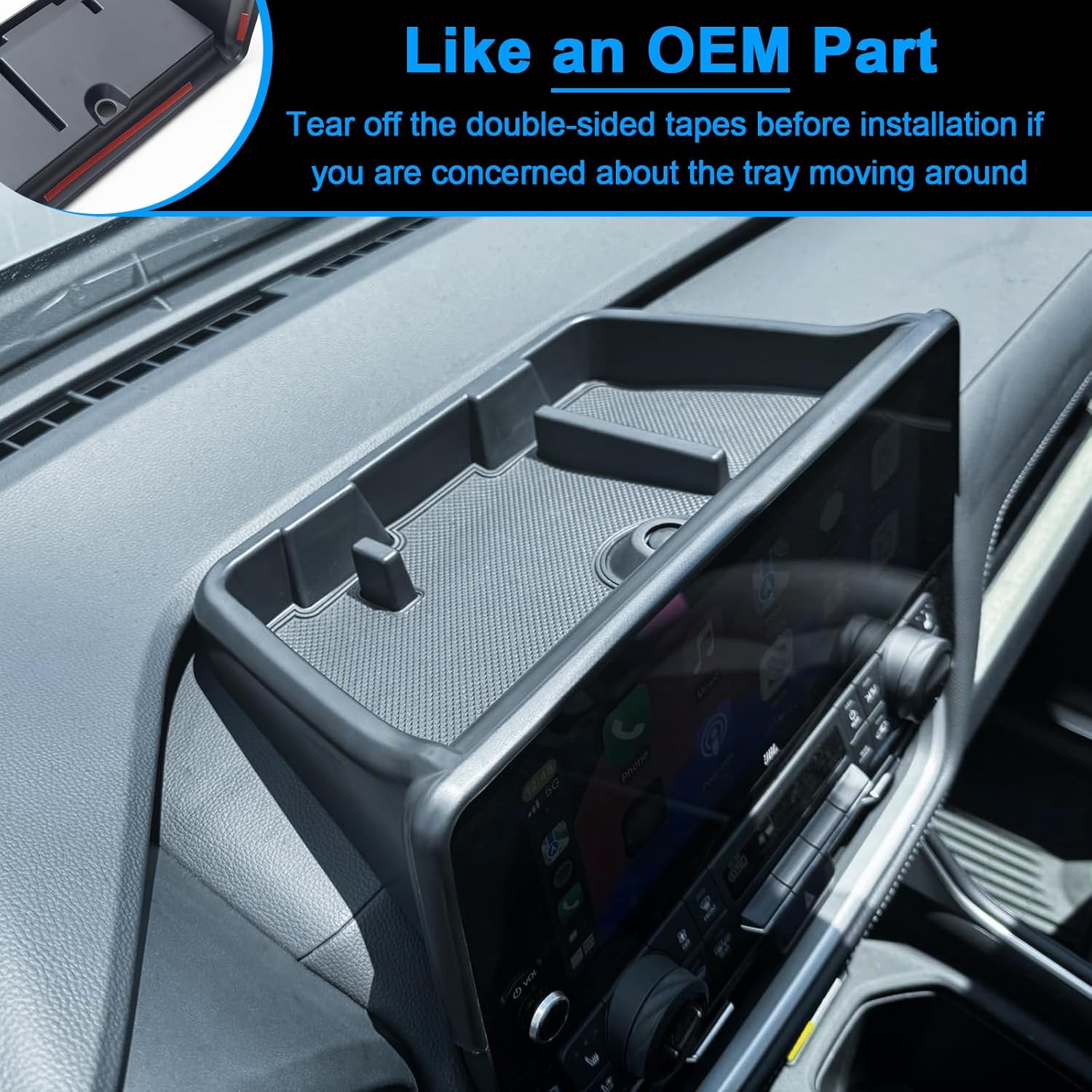 TOPINSTALL 2026 Custom Fit Dash Tray Compatible with 2024-2026 Toyota Grand Highlander Accessories, Center Console Screen Dashboard Organizer Phone Sunglasses Holder