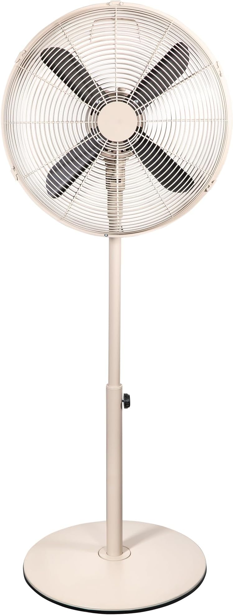 16” Metal Pedestal Fan in Greige (Grey/Beige), 3 Speed Settings, Powerful Airflow, Ergonomic Design, Tilt and Oscillating Features, 4 Curved Blades, Up To 2 Years Guarantee, RHMPF1601GR