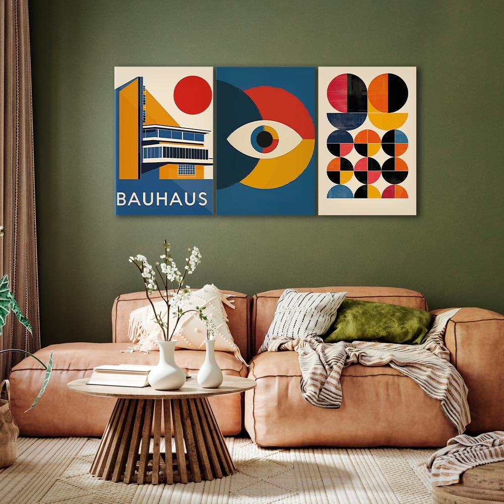 murando - Set di 3 Quadri Componibili Forme Astratte 180x90 cm (3 pz. 60x90 cm ognuno) - Collage 3 Pezzi - Quadro Stampa su Tela - XXL Grande Camera da Letto Matrimoniale - Uniwersalne a-H-10124-b-a