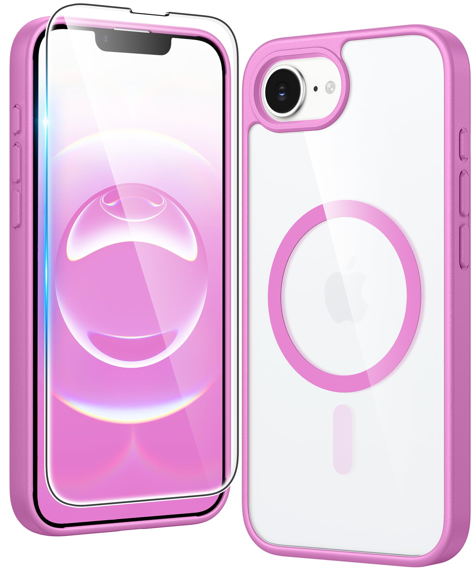 FNTCASE for iPhone 17e/16e Case Compatible with Magsafe Clear Phonecase | Screen Protector, Anti Yellowing, Military Grade Drop Protection, Shockproof Protective, Magnetic Transparent Cell Phone Case