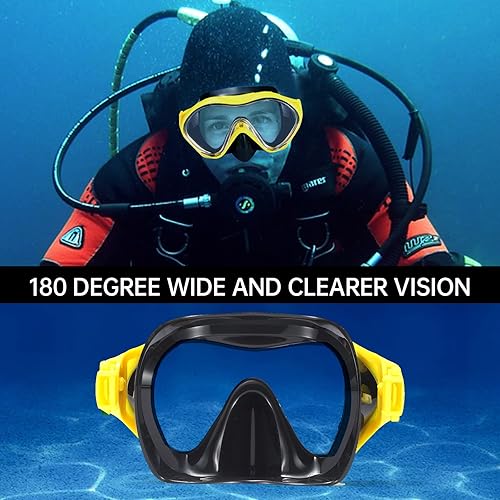 Miniatura 3 de Máscara de buceo, máscara de esnórquel para adultos, media máscara de buceo, gafas de natación con lente antivaho resistente a los impactos,