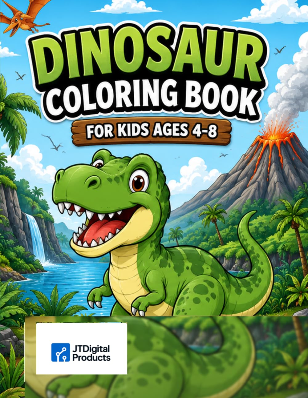 Cute Dinosaur Coloring Book for Kids: Ages 4–8