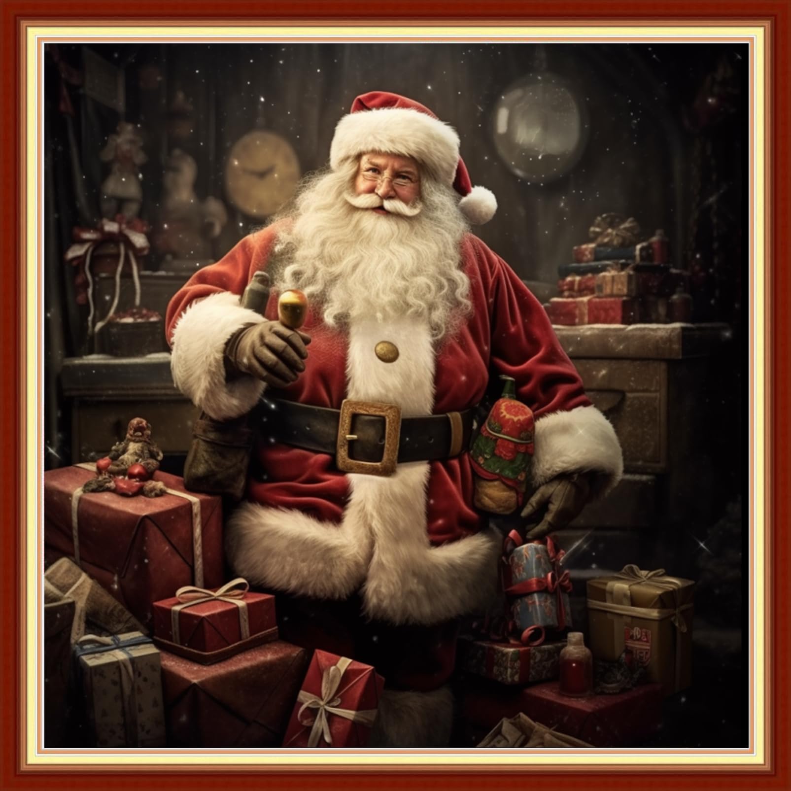 Joyhoor Cross Stitch Kits for Beginners Stamped Cross-Stitch Supplies Needlework preprint Embroidery Kits for Adults DIY Needlepoint Kits Embroidery Patterns 11CT-Santa Claus 18.x18 inch