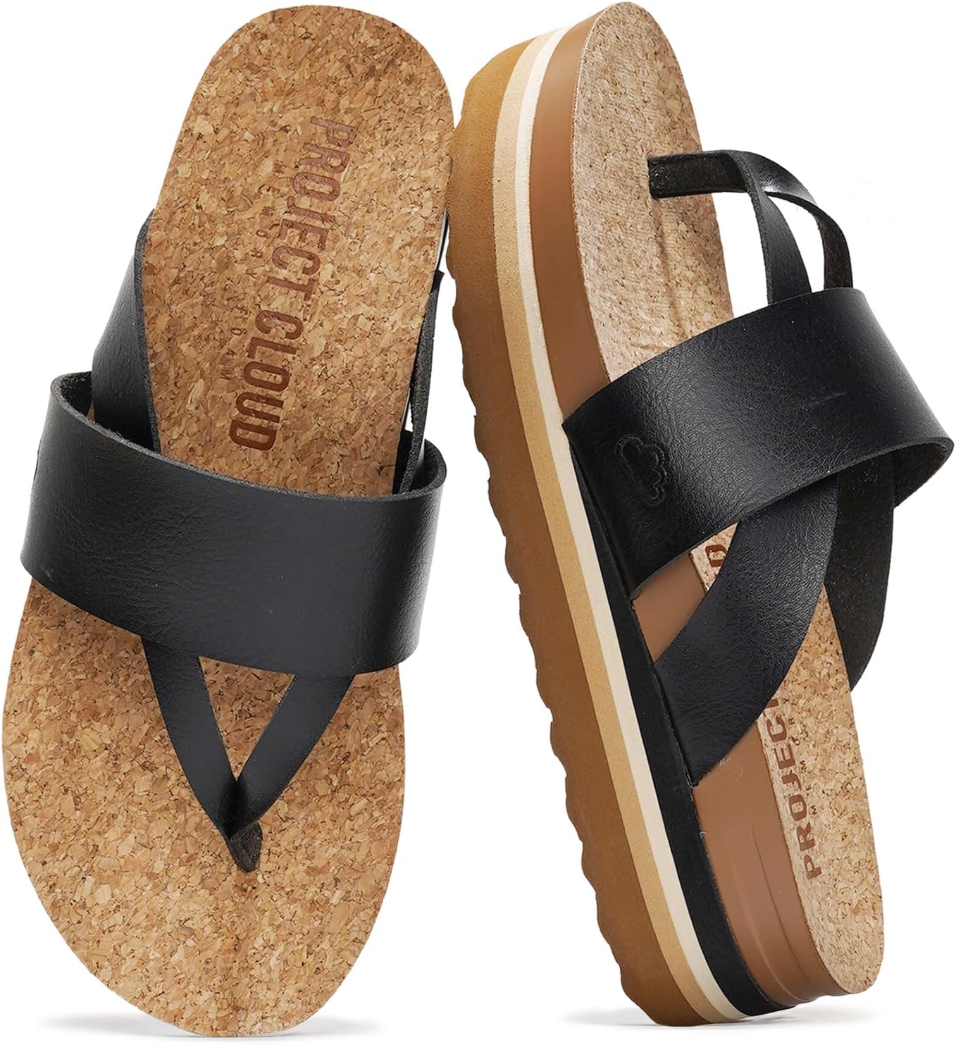 Project Cloud Womens Sandals - Premium Cork Insole Insole Shoes for Women Lightweight and Non Slip Beach Sandals for Women 2026 (Raft)