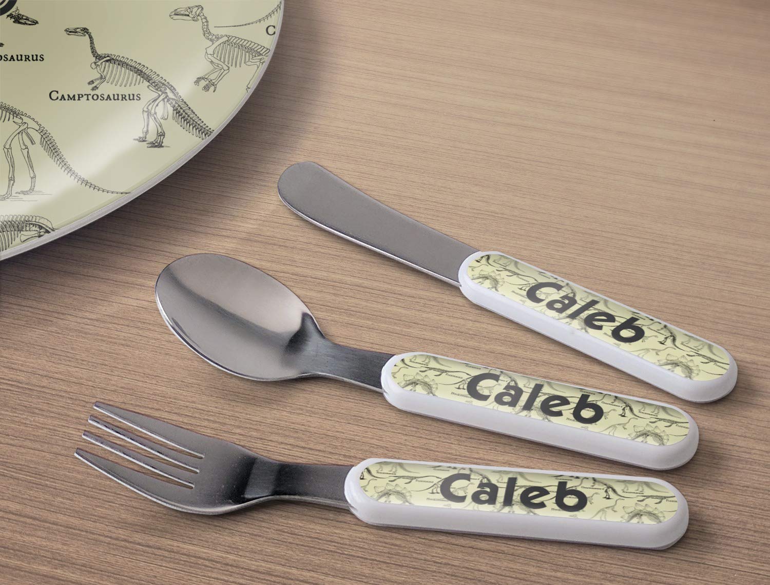 Personalized Dinosaur Skeletons Kid's Flatware