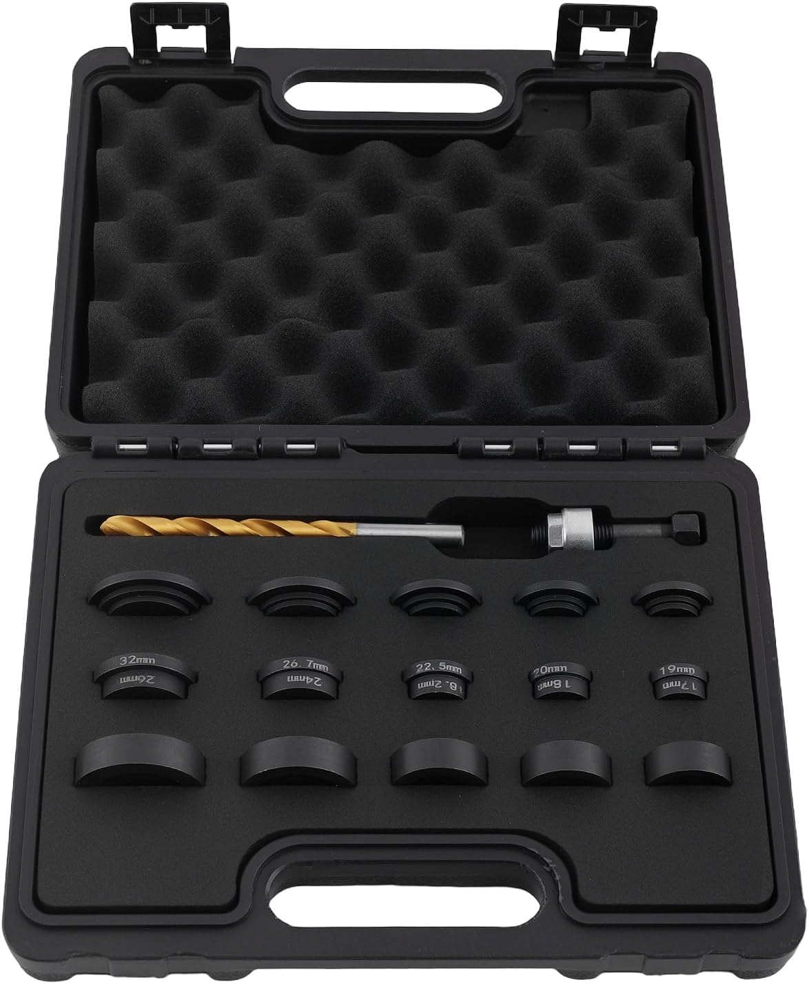 maXpeedingrods Parking Sensor Hole Punch Tool Lens Hole Maker, 17mm-32mm Lens Hole Cutter for Car Reverse Camera & Sensors, Car Radar Hole Cutting Aid, Heavy-Duty No-Drill Punch Kit, 17 Piece