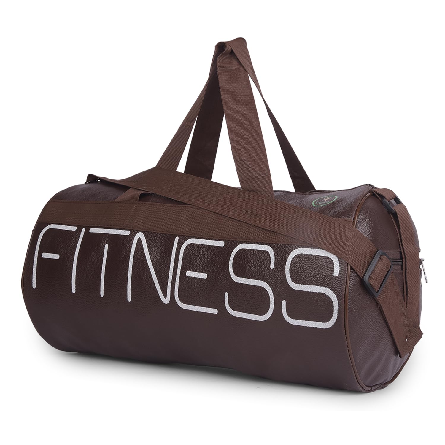 Unisex Fitness Gym Duffle Bag | Large Capacity Sports & Travel Bag with Shoulder Strap | Lightweight Cylindrical Gym Bag for Men & Women - Fitness (Brown)-image-6