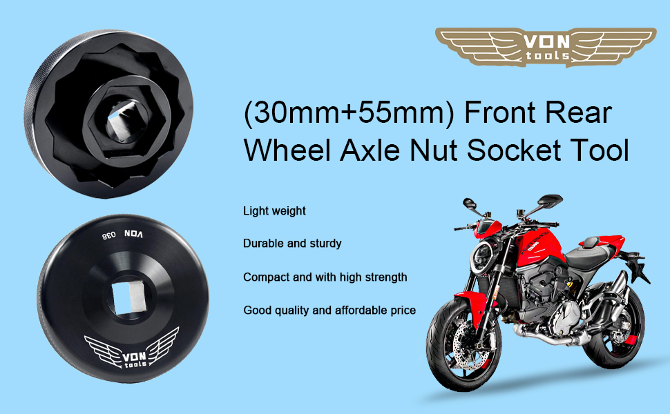 Amazon.com: (30mm+55mm) Front Rear Wheel Axle Nut Socket Tool for