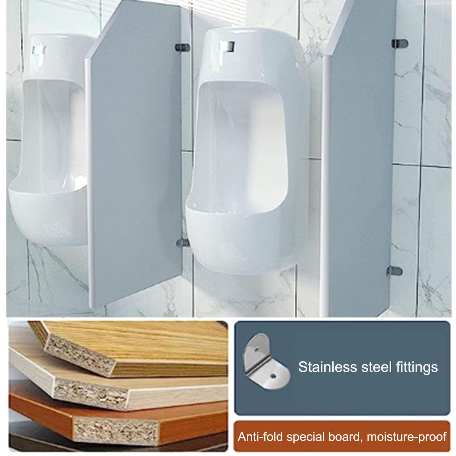 Mampara divisoria para urinario, mampara divisoria para urinario de Hombres, protección y privacidad adicionales, mampara divisoria para urinario de Hombres, Resistente al Desgaste y a Las m