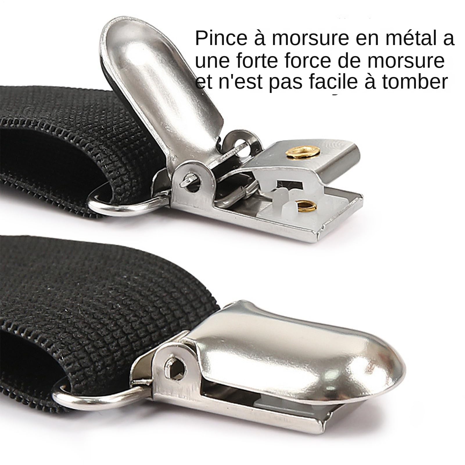 Fixateurs de Bas de Pantalon - 2 Pièces Réglables Pinces d'Étrier - Bretelles Anti-Dérapantes Unisexe pour Bottes,Randonnée Motocyclisme Pêche Camping