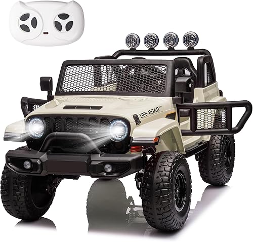 Miniatura 1 de FINITO Camión eléctrico de 24 V 4WD de 2 plazas para niños con Bluetooth, control remoto para niños grandes, el mejor regalo para niños y niñas,