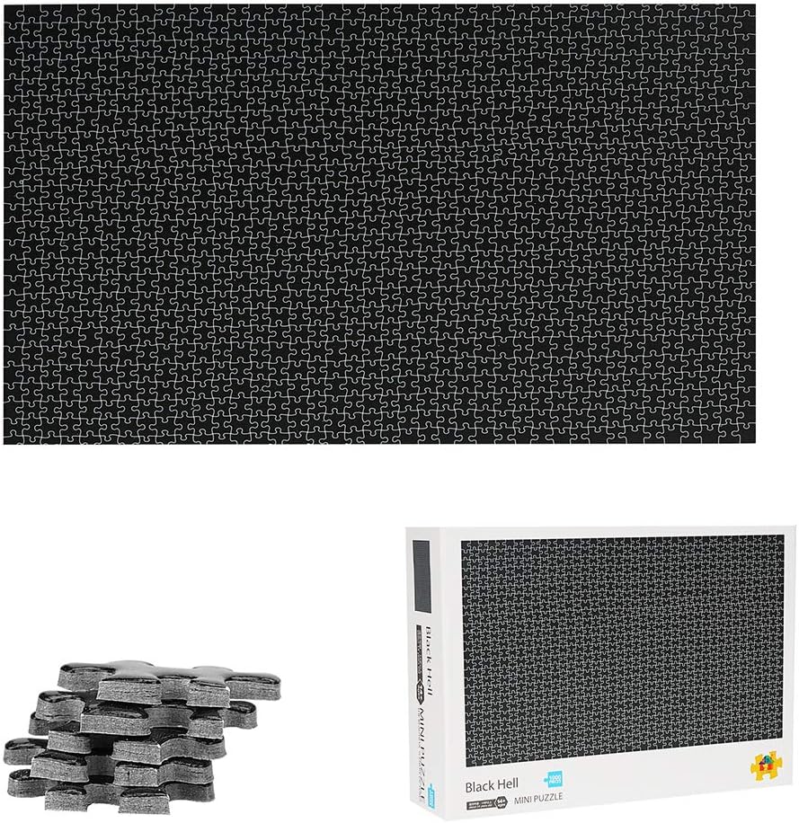 1000 Pieces Black Jigsaw Puzzles, Pure Color Mini Puzzles 42cmx29.7cm, Family Game Stress Reliever Difficult Challenge Puzzle for Ages14+ Adults