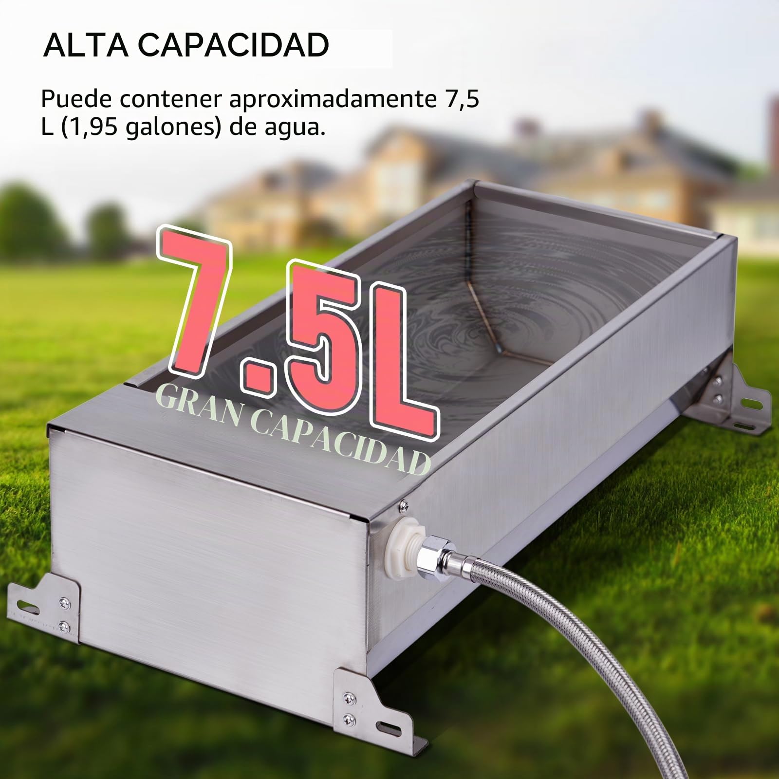 Bebedero AutomáTico para Ganado, DepóSito de Agua Potable de Gran Capacidad para Animales, Dispensador AutomáTico de Agua Potable con VáLvula de Flotador para Caballos, Cabras, Cerdos, Perros y Ovejas