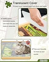 Vista 8 de ALL4JIG Tablero de rompecabezas giratorio de 1000 piezas con cajones de 22 x 30 pulgadas, mesa de rompecabezas de madera portátil para adultos