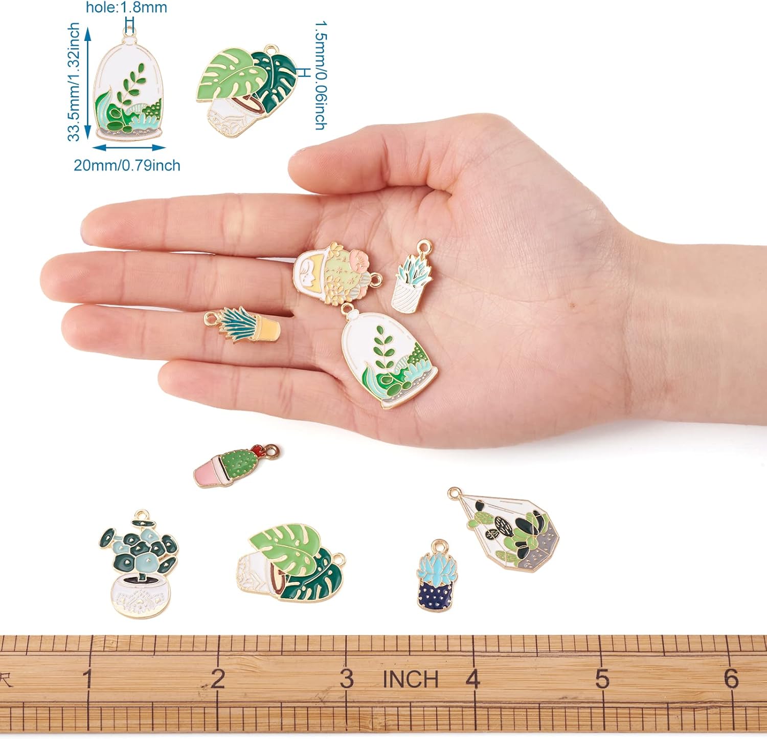 Cheriswelry Fruit Theme Enamel Alloy Charms Resin Enamel Fruit Pendants Cherry Pineapple Alloy Dangle Charms 15-32x10-22X1-20.5mm for Jewelry Making Necklaces Earrings Bracelets - Image 4