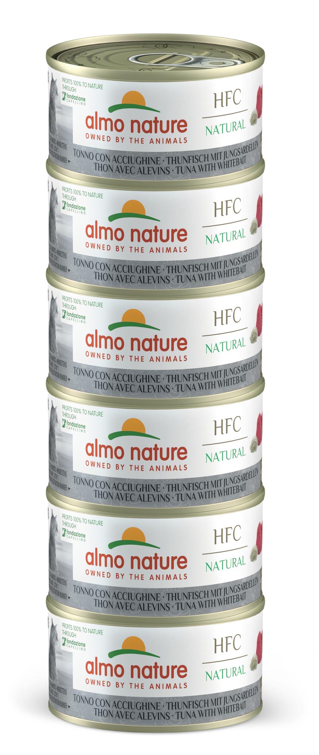 almo nature HFC Natural Megapack, Alimento húmedo para Gatos - Atún con anchoas - (6 latas de 70 g) 0 g