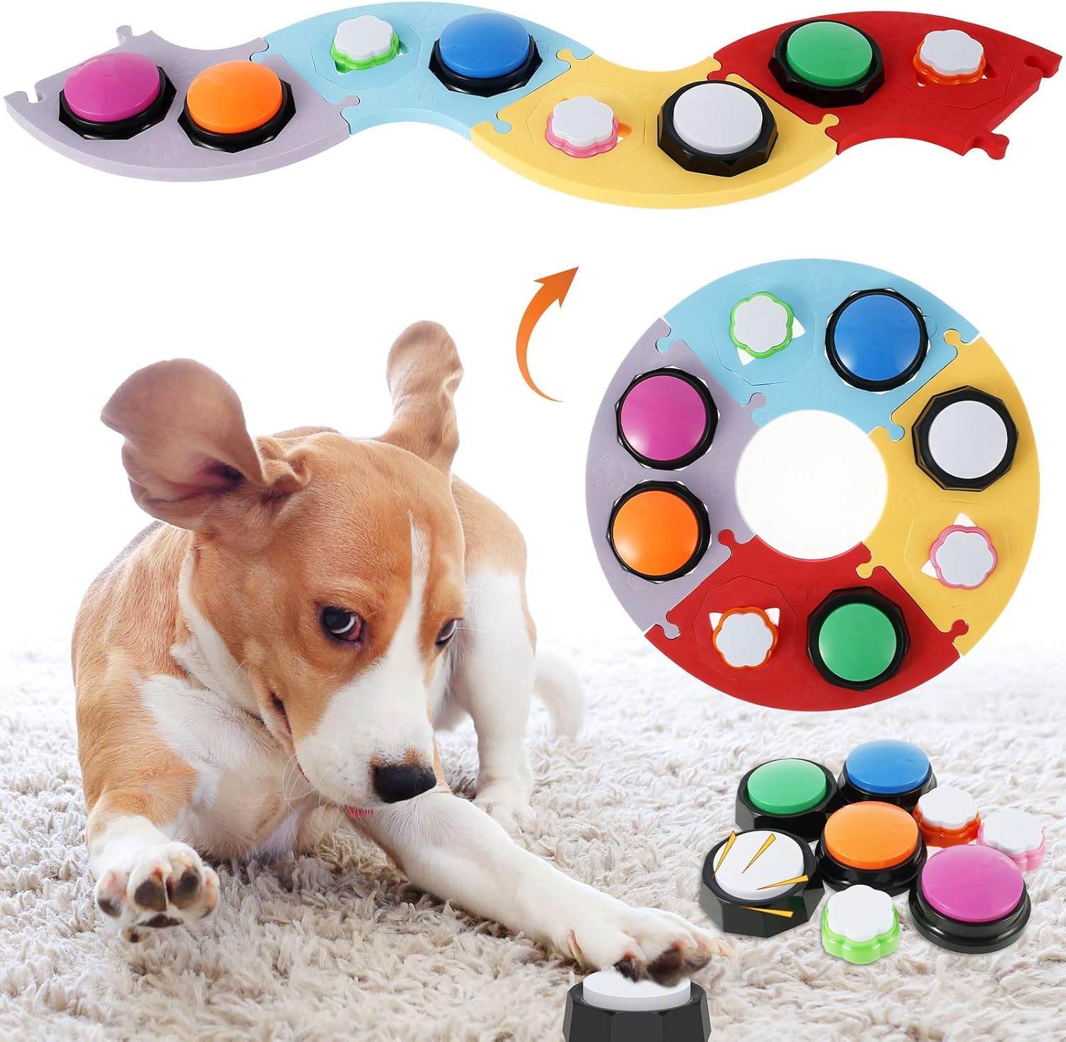 harupink 8PCS Dog Buttons for Communication Training Dog Buttons Talk