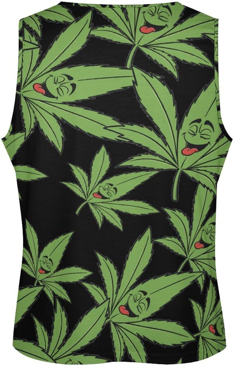 Pot Leaves Weed Mens Tank Tops Sleeveless Muscle Shirts Beach Casual Gym Shirt Vest Tee Tops