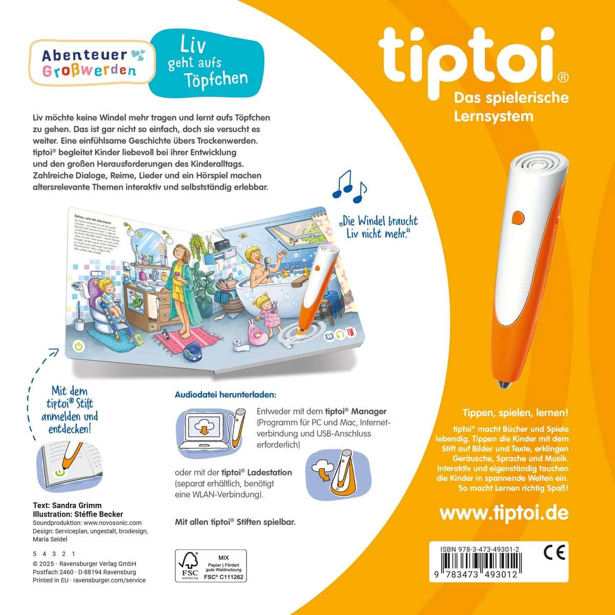 Ravensburger tiptoi ® Zestaw książek | Mój duży atlas świata + 00110 tiptoi Der Pen + mapa świata dla dzieci - kraje, zwierzęta, kontynenty