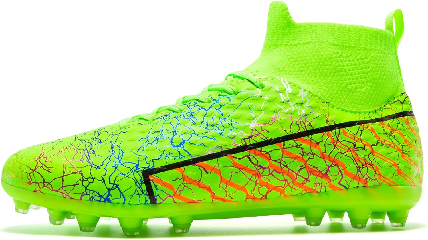 Unisex Soccer Cleats Mens Lightweight No-Tie Lacing System Multi-Surface Football Shoes with Ankle Support for Beginners to Advanced Players - Image 3