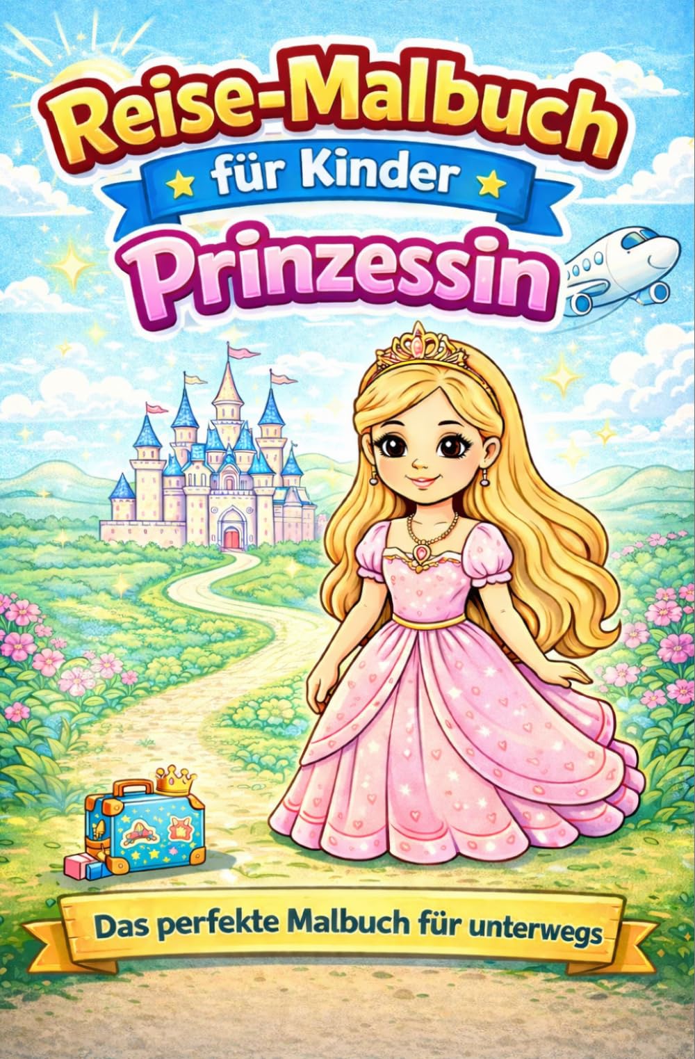 Reise-Malbuch für Kinder: Prinzessin – Für unterwegs: 20 Ausmalbilder für Auto, Flugzeug & Urlaub | Handliches Format | Beschäftigung ohne Bildschirm