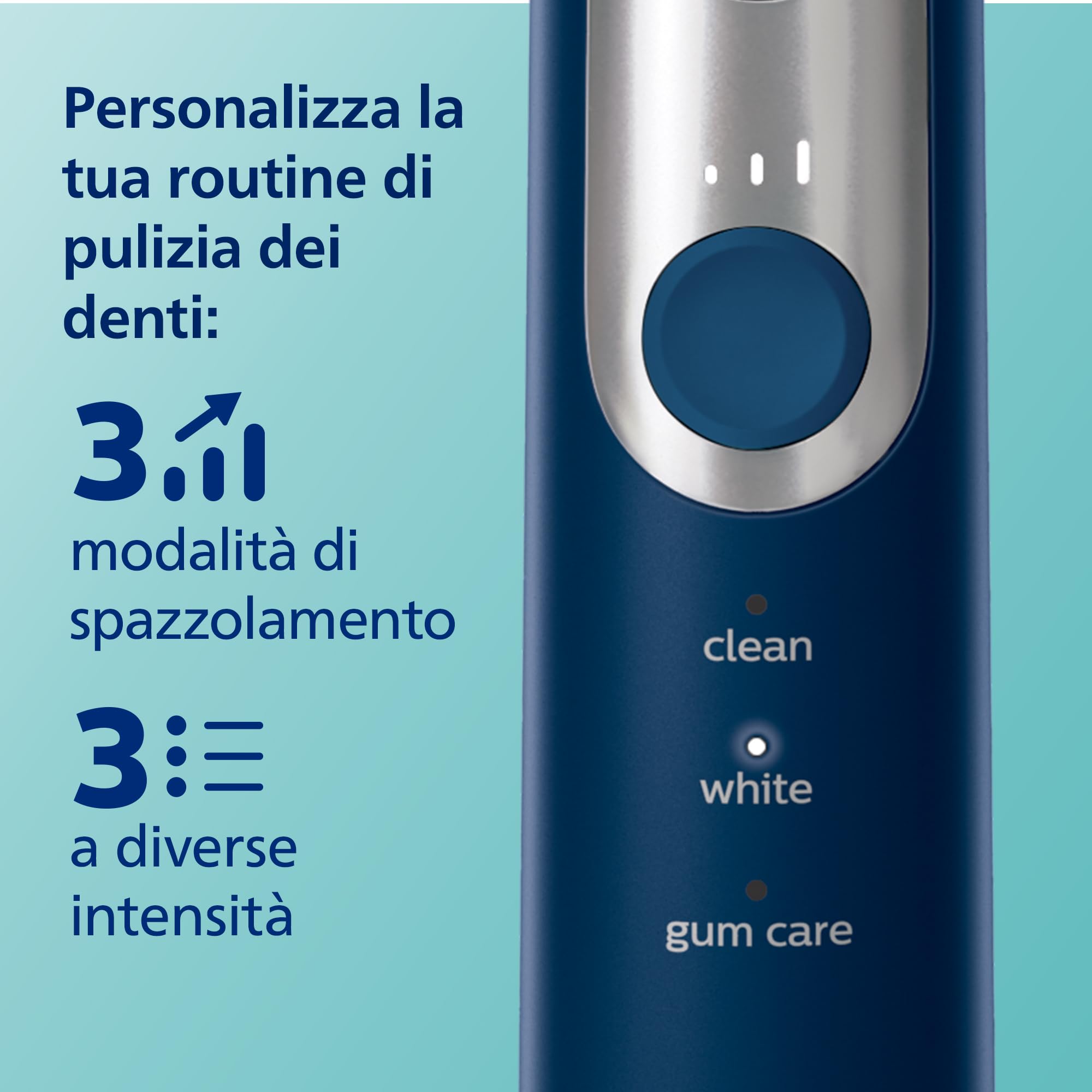 Philips Sonicare HX6871/47 Spazzolino elettrico ricaricabile ProtectiveClean 6100, blu marino