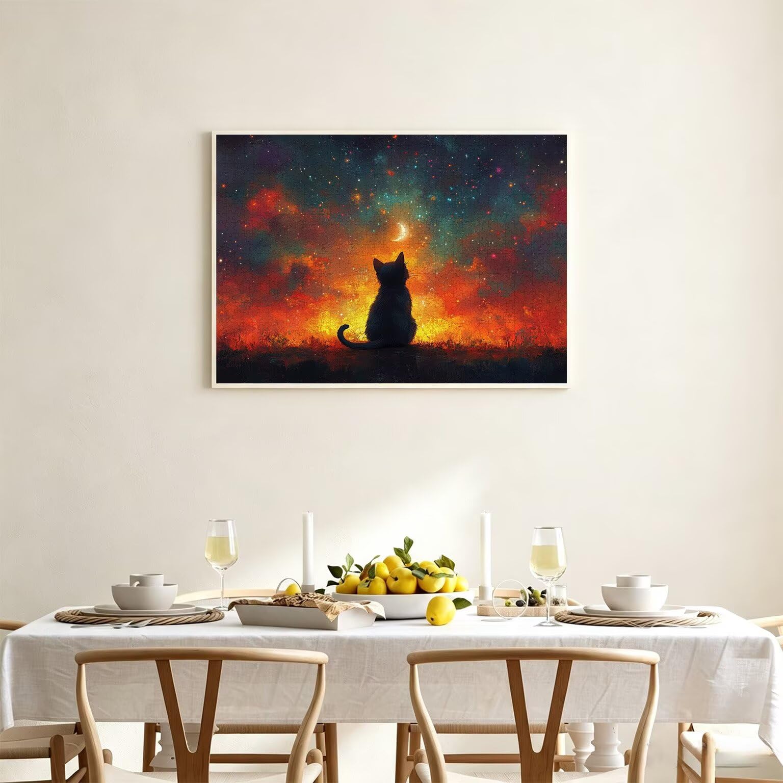 Puzzle 4000 sztuk 141 x 87 cm, Puzzle dla dorosłych Księżyc kot, n-853