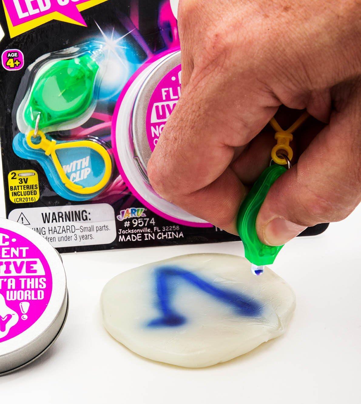 JA-RU Lab Putty LED Scribbler with Mini UV Light Flashlight (3 Pack) – Magic UV Reactive Sensory Putty for Kids, Stress Relief Toy, Party Favors & Goodie Bag Stuffers 9574-3p