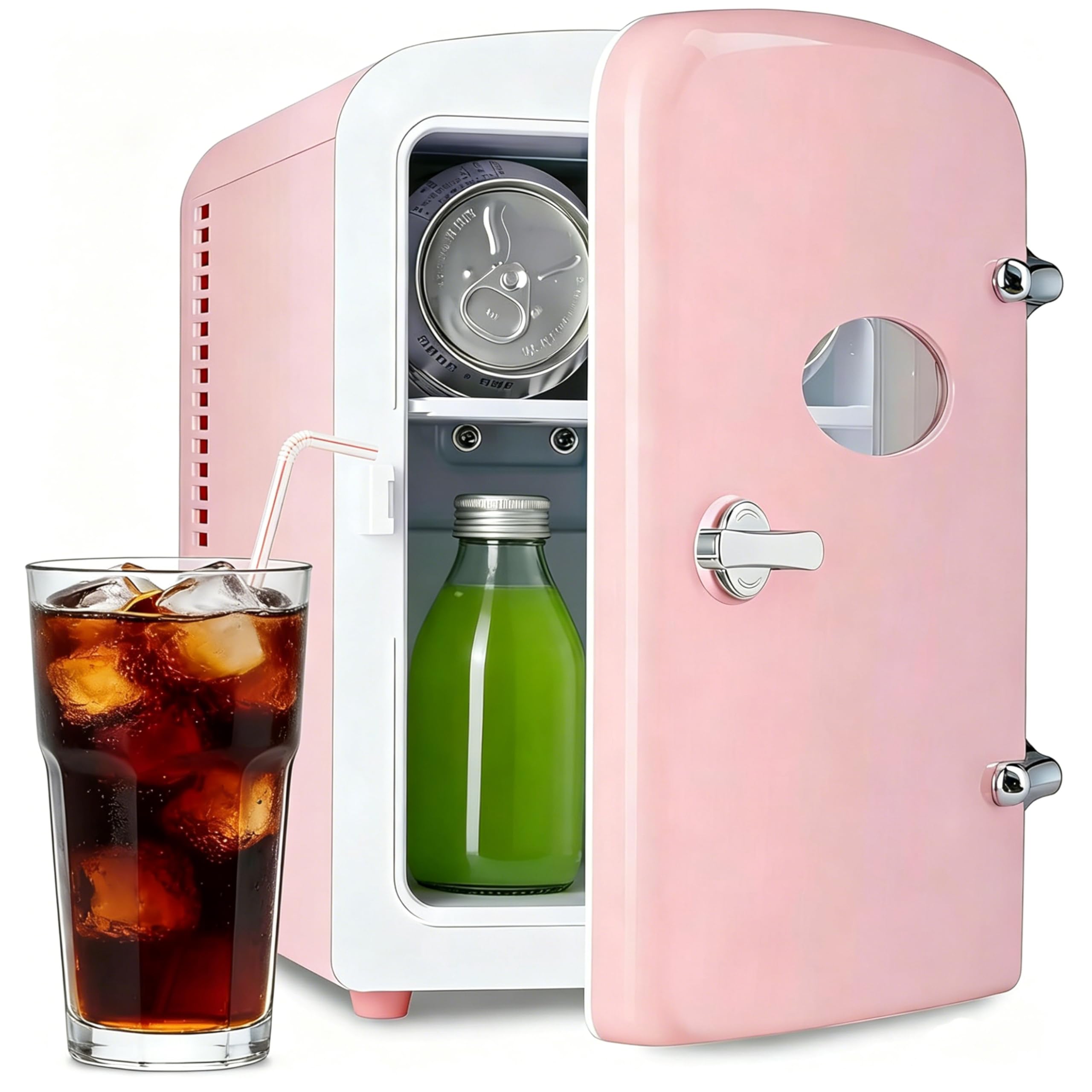 Simple Deluxe HKFRIGMINI4OBWPNK-Q 0.1 cu ft Beverage Cooler Pink