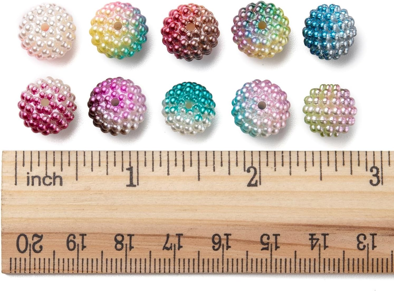 50Pcs Imitation Pearl Bayberry Beads for Bracelets Making 12mm Round Disco Ball Loose Acrylic Beads Craft Supplies for Home Decoration Jewelry Necklaces Earrings Keychain Crafting - Image 4