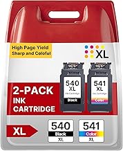 RUDGUZ Cartouche Canon 540 et 541 Remplacement pour Canon 540 541 XL PG-540XL CL-541XL Encre Compatibles pour PIXMA MX475 MG3650s MG3600 MG3650 MG3550 MG4250 TS5150 (1 Noir, 1 Tri-Couleur)