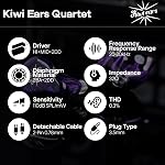 Linsoul Kiwi Ears Quartet 2DD+2BA Moniteur In-Ear hybride, HiFi Ecouteurs avec shell en résine artisanale, amovibles OFC plaqués argent IEM Câble pour Audiophile Musician DJ Studio Gaming (Purple, Quartet)
