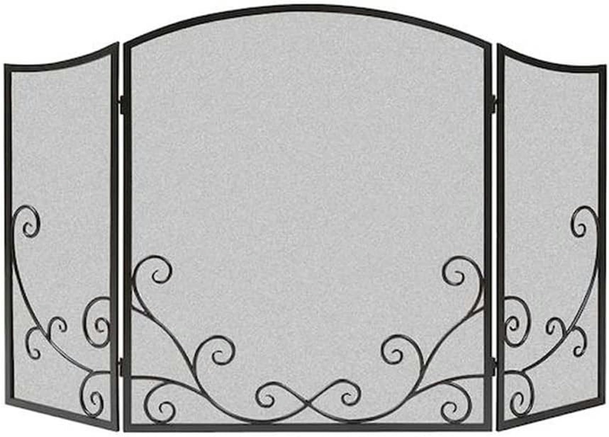 Panel chimenea anti-chispas con estufa de malla de hierro negro para evitar quemaduras en el salón