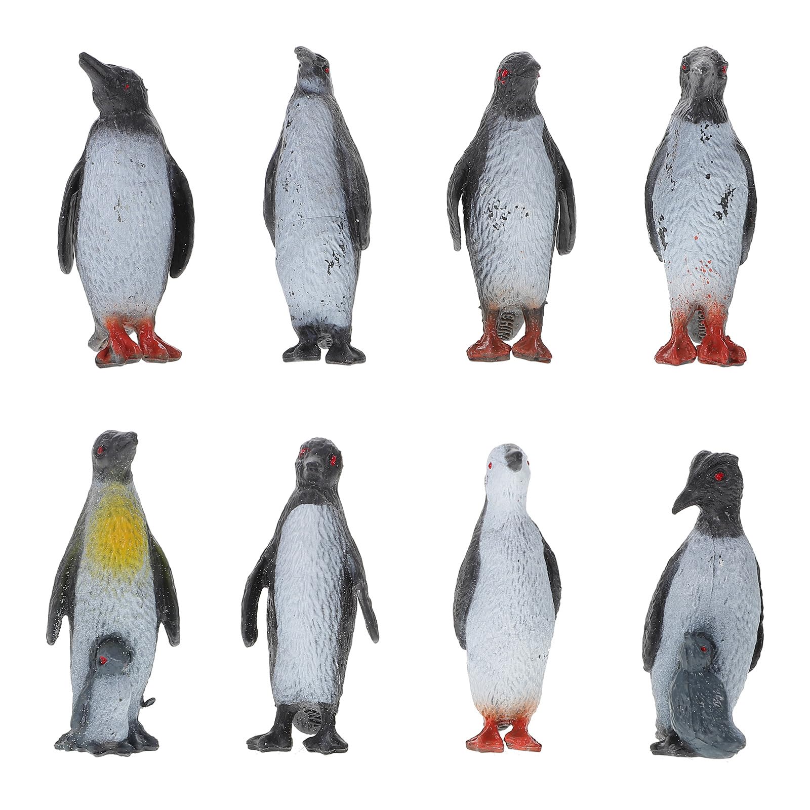 UKCOCO Penguin Figure Toy Set for Preschool Kids - 8Pcs Mini Plastic Ocean Animal Models for Early Childhood Cognitive Learning and Play