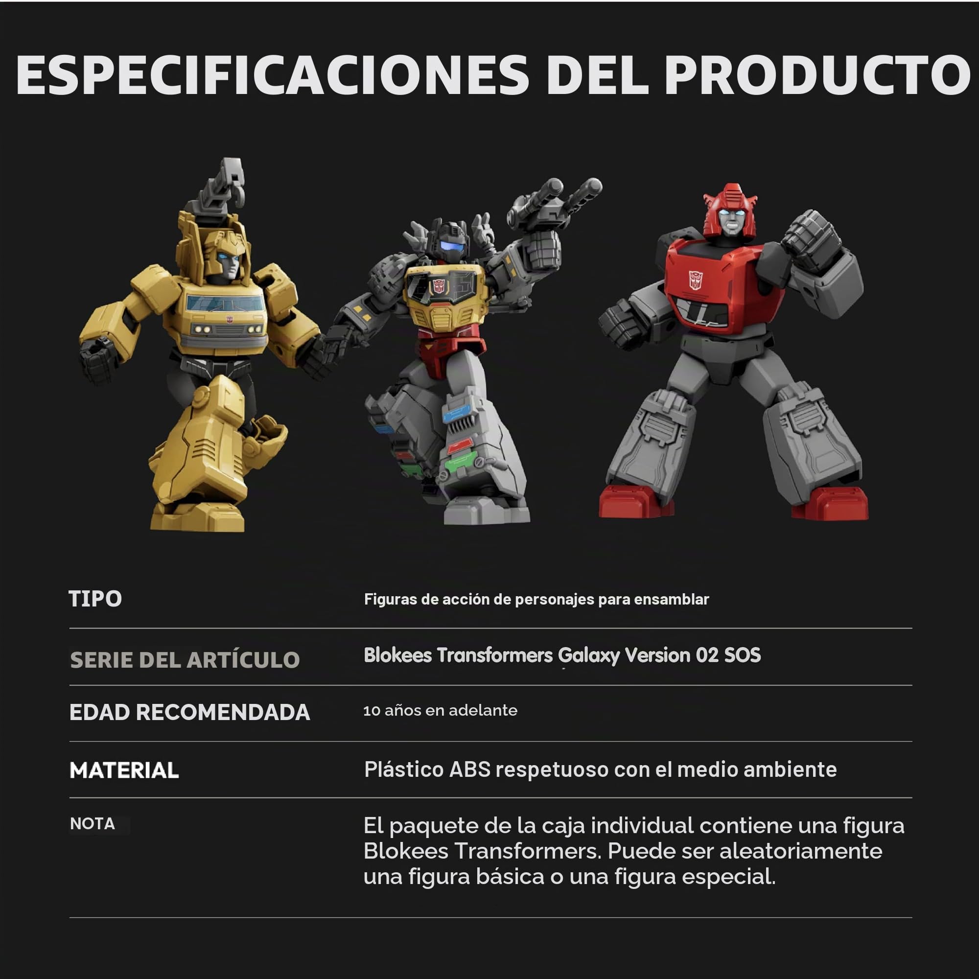 BLOKEES Transformers Figuras - Galaxy Version 02 - Juguetes de Superhéroes, Kit de Modelo para Niños y Adultos