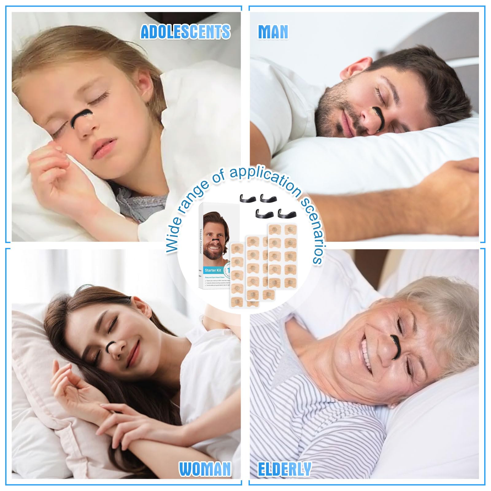 Magnetyczne plastry na nos, 60 sztuk, paski na nos przeciw chrapaniu, magnetyczne paski na nos Nose Strips Magnet Breathing, klipsy na nos do oddychania Nasal Strips