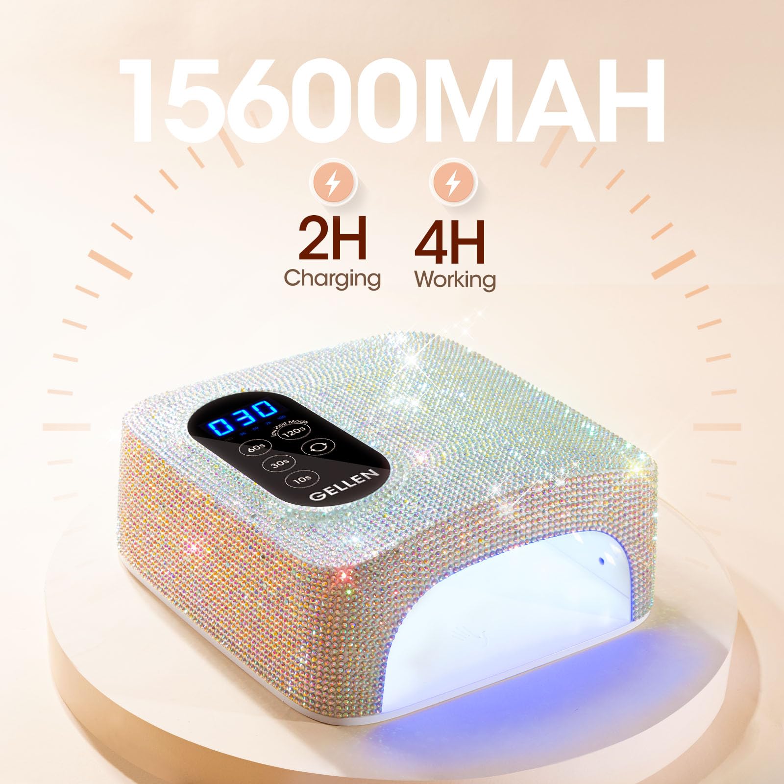 Amazon | Gellen UVLEDネイルランプ 72W 充電式 UVネイルランプ ジェル