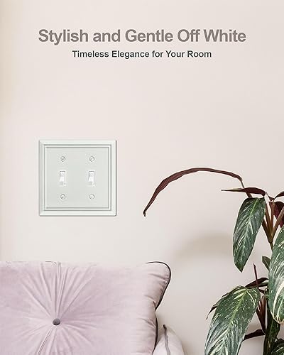 Miniatura 4 de ZILLSEA Placa de pared para interruptor de palanca doble, cubierta decorativa para interruptor de luz, cubierta de placa de interruptor de metal,