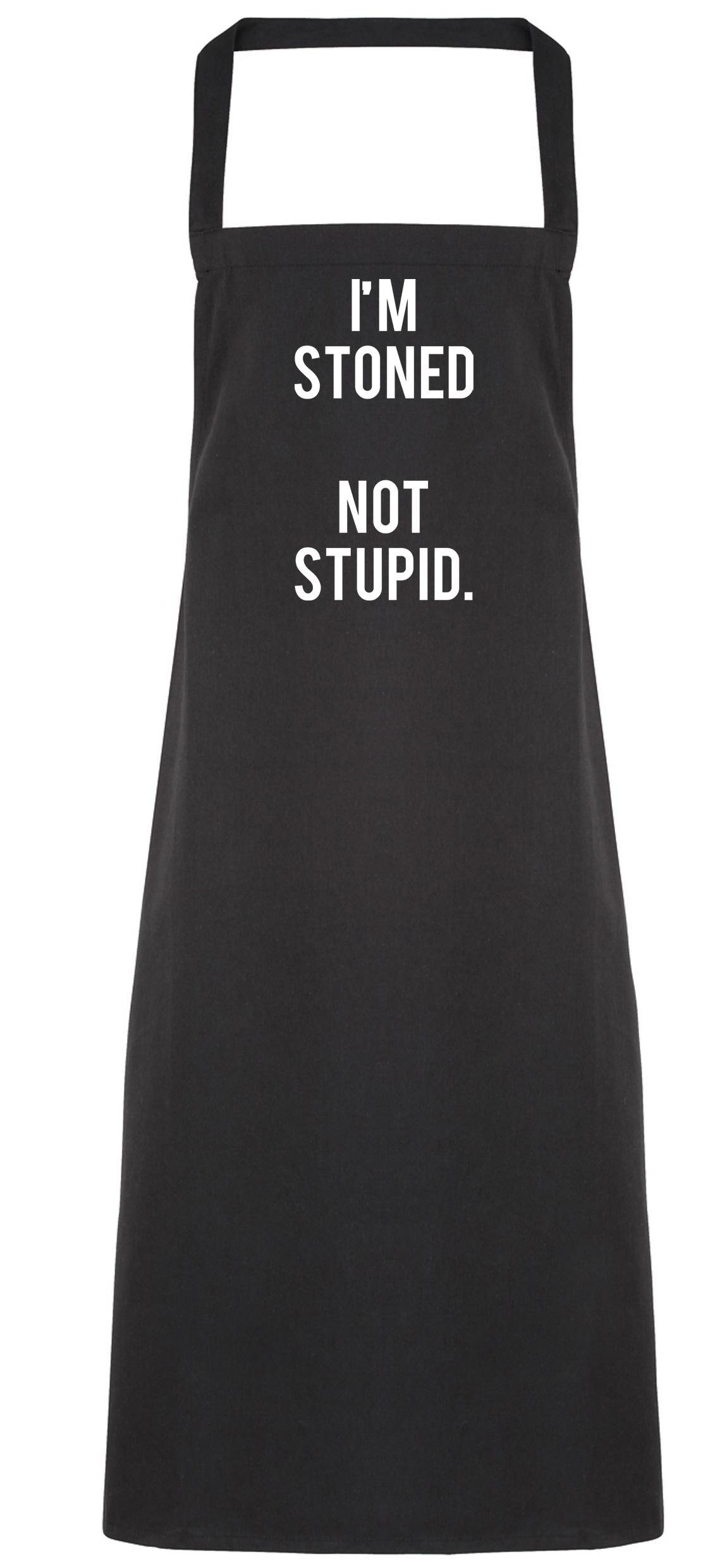 Hippowarehouse I'M Stoned Not Stupid Apron kitchen cooking painting DIY onesize adult