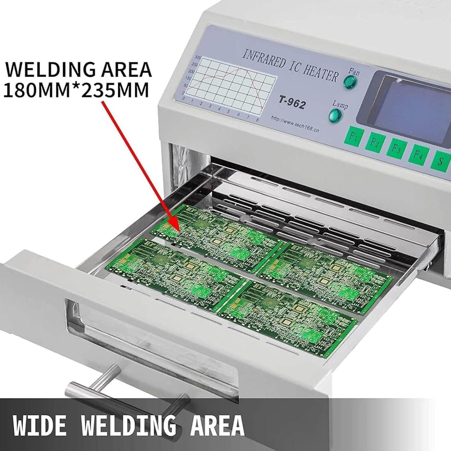 Desktop reflow oven soldering station welding machine T-962 T-962A T-962C T-962A+ automatic reflow oven, infrared heater welding machine, portable (962c)