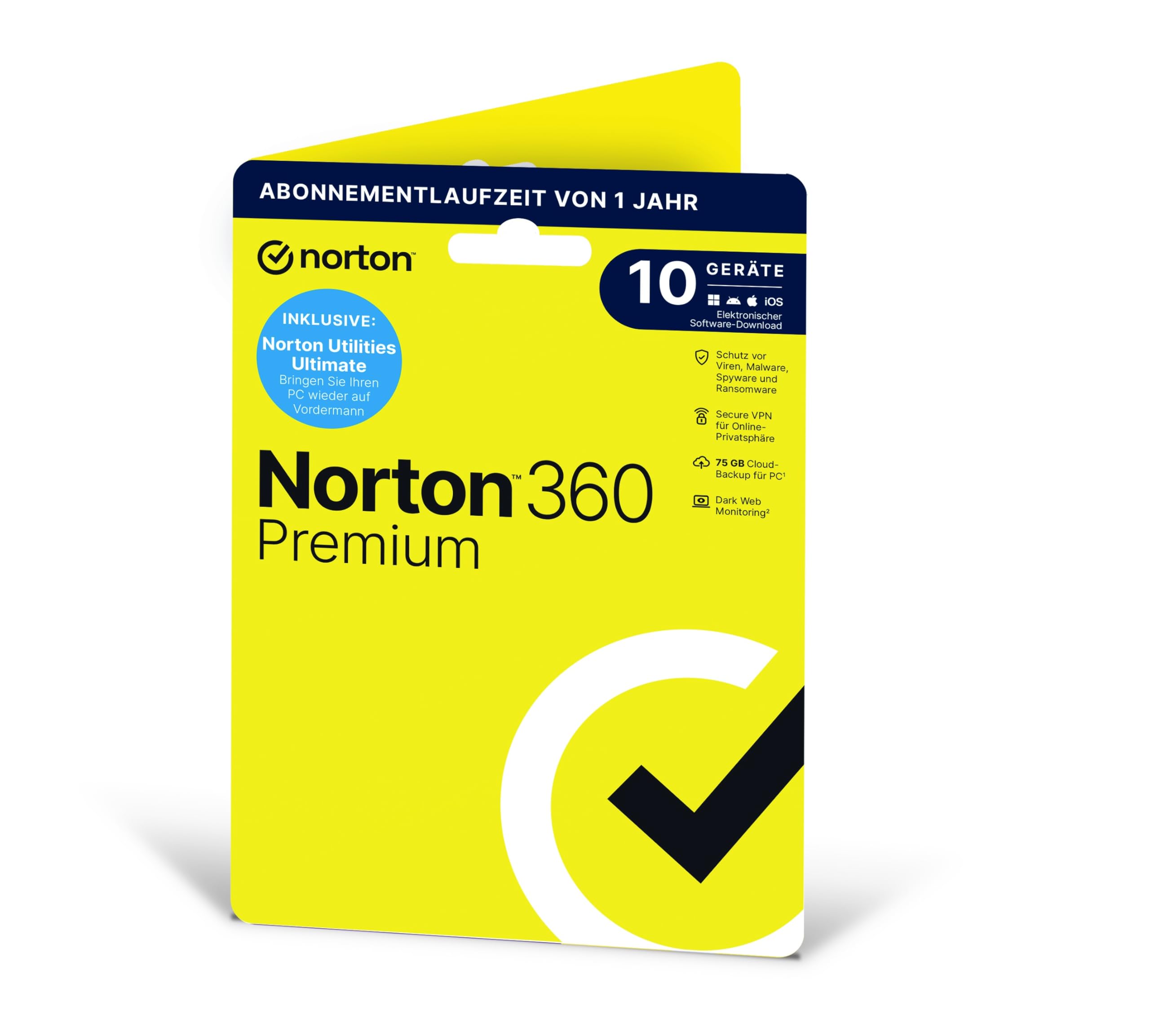 Norton 360 Premium inklusive Utilities Ultimate 2026 | 10 Geräte | 1 Jahr | Aktivierungscode in Originalverpackung